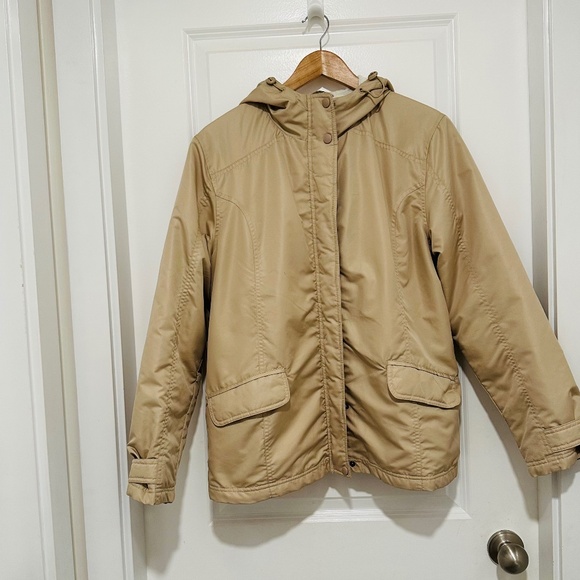 George  Ladies Large  -Beige / Tan Coloured Winter Jacket With Hood - Picture 1 of 9